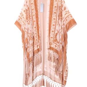 WeHello-Bohemian  Velvet Women's long Tassel Beach Cover-up Shawl Sand  One Sz